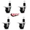 Service Caster 3'' Phenolic Swivel 1-3/4'' Expanding Stem Caster Set Total Lock Brake, 4PK SCC-EXTTL20S314-PHR-134-4 - alternate 3